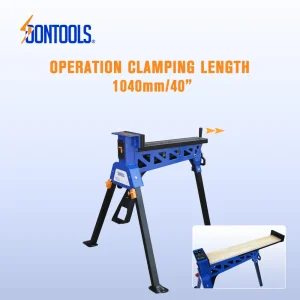 长度参数图 Soontools 25700 Folding Jawhorse Work Table with Footrest