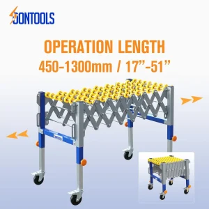 Soontools 26138 Adjustable Conveyor Roller with 4 Movable Wheels