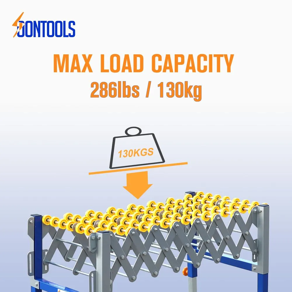 Soontools 26138 Adjustable Conveyor Roller with 4 Movable Wheels